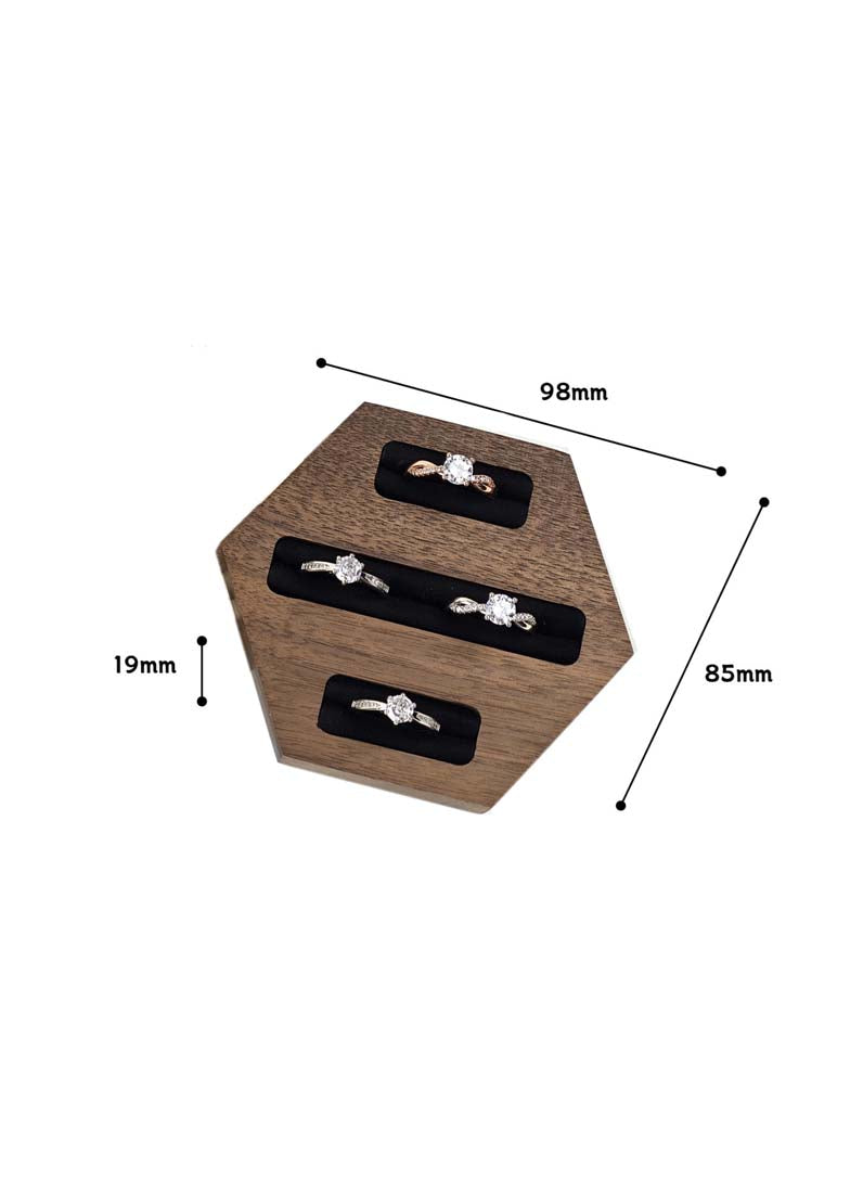 DISPLAY660 - Black Wooden Rings Holder