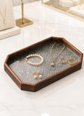 DISPLAY609 -  Wooden Glass Octagon Tray