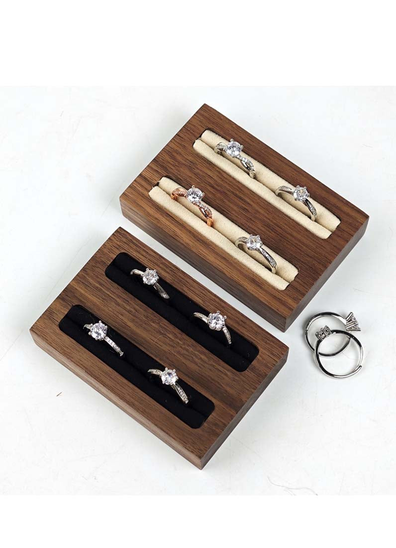 DISPLAY714 - Black Wooden Rings Display