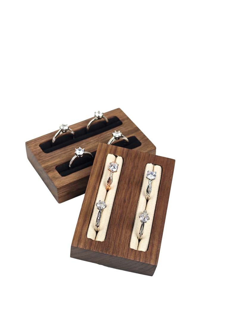 DISPLAY714 - Cream Wooden Rings Display