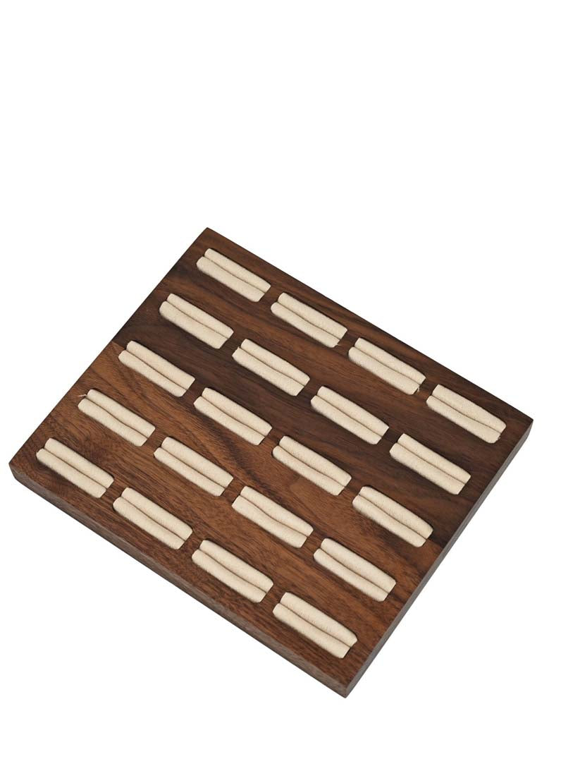 DISPLAY716 - Cream Wooden Rings Display