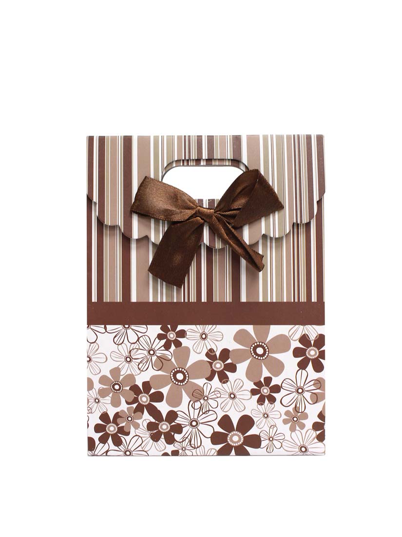 DISPLAY114 - Brown Stripe Paper Gift Bags  (12 pcs/pack)