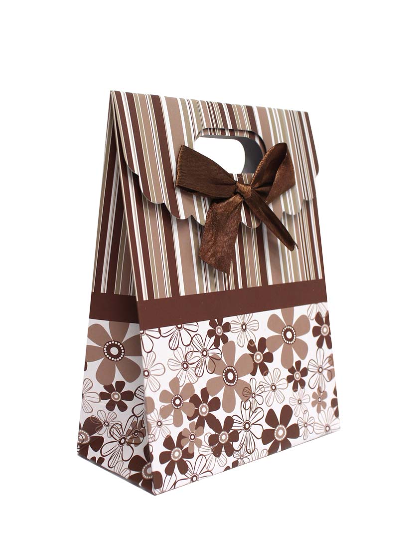 DISPLAY114 - Brown Stripe Paper Gift Bags  (12 pcs/pack)