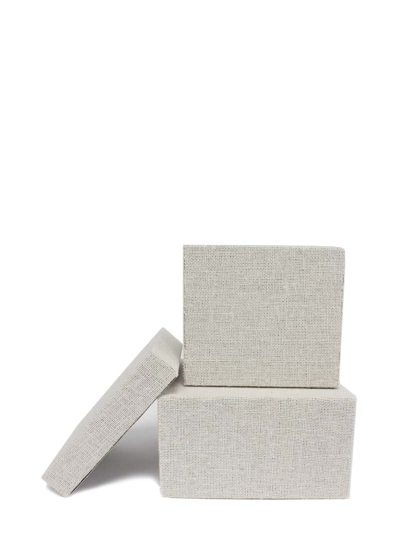 DISPLAY466 - Cream Linen 3 Pc Display Risers