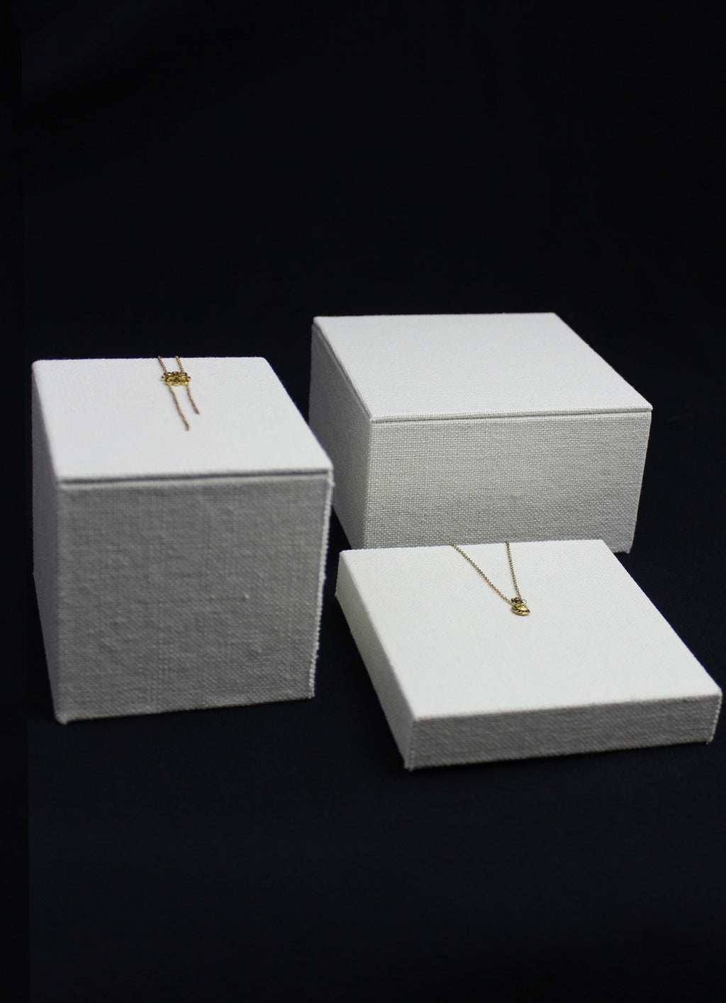 DISPLAY466 - Cream Linen 3 Pc Display Risers