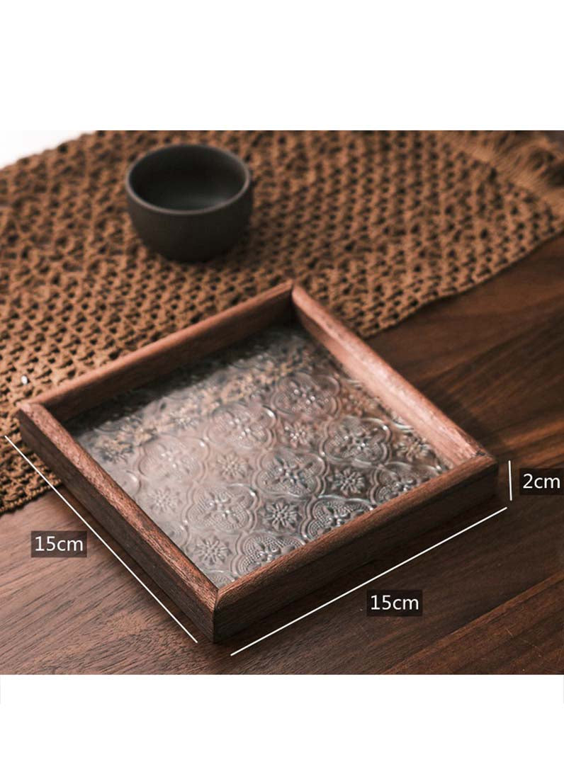DISPLAY607 -  Wooden Glass Square Tray (S)